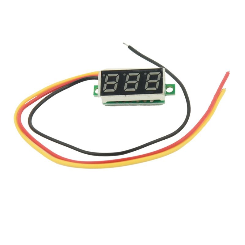 Digitale voltmeter, DC 12V auto Voltmeter met LED Dubbele Vertoning, Digitale Voltage Vlamvertragende Spanningstemperatuur Monitor, voor auto motorfiets vrachtwagen (kleur