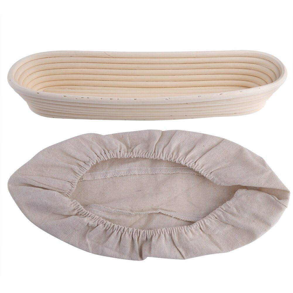 TOPINCN Kitchen Long Round Dough Rattan Cookie Baking Bread Pans Proofing Proving Rattan Food Breakfast Plate Baskets Holder