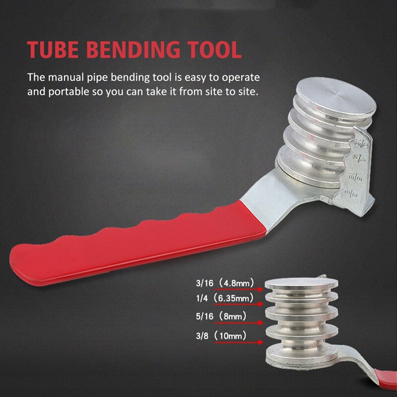 4 in 1 Portable Pipe Tube Bender 1/4 inch 5/16 inch 3/8 inch Car Repair Pipe Universal Carbon Steel Tubing Bending Tool