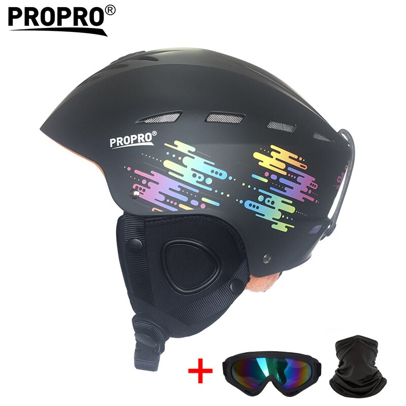 Mannen Vrouwen Ski Helm Winter Outdoor Sport Helm Snowboard Skateboard Helm Skiën Helm: Black / M(55-58cm)