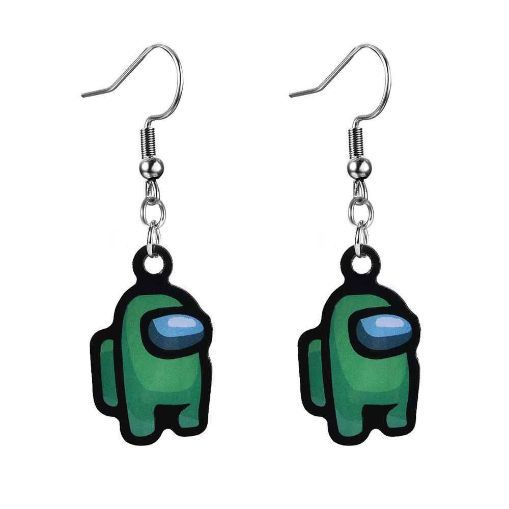 Pendientes colgantes de Juegos populares de los Estados Unidos para niñas, joyería brinco, juguetes de figuras de amongUS: ER148-A