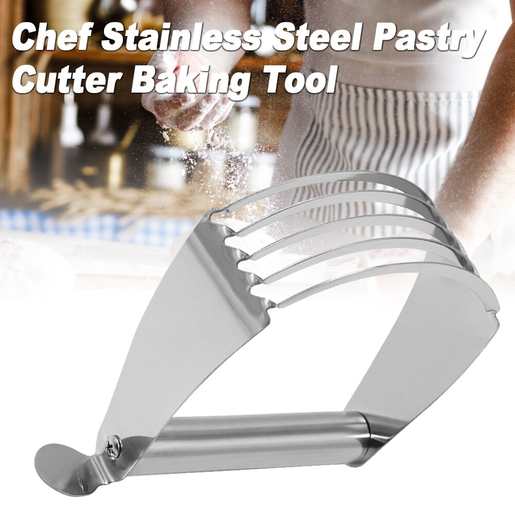 Flour Mixer Durable Dough Blender 5 Blades Pastry Cutter Butter Chef Confection Stainless Steel Baking Tool