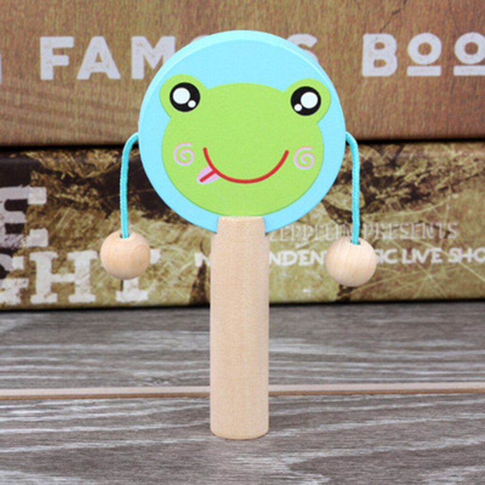 FrüHenne schule freundlicher holz welle trommel Traditionelle holz spielzeug holz welle trommel trommel glocken Baby musik spielzeug: Frosch