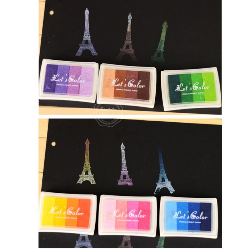 6Pcs 6Pcs Kids Fingerprint Painting Colorful Ink Pad Gradient Colors Stamp Partner Baby DIY Art Craft Seal Graffiti Tool Early