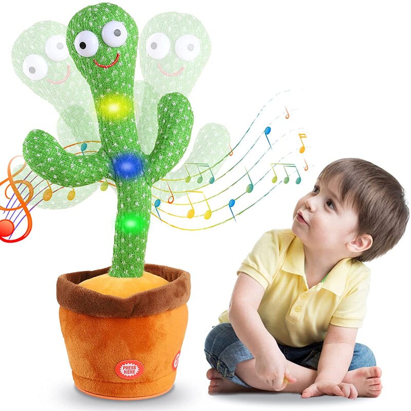cactus dansant usb Rechargeable avec son en espagnol pour bébés, jouet Parlant russe