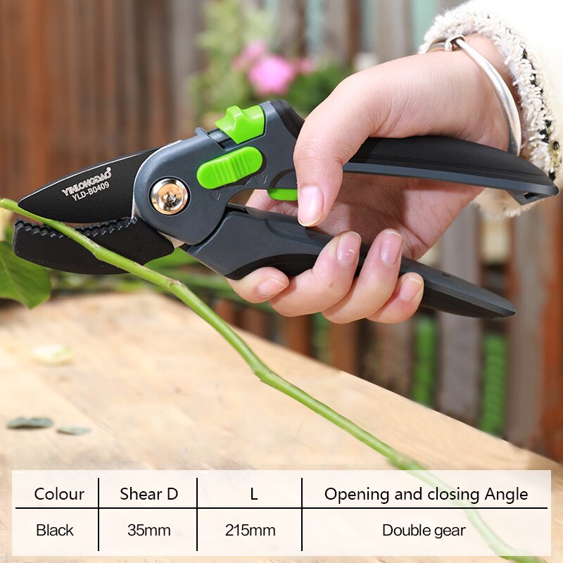 DTBD Plant Trim Horticulture Hand Pruner Cut Secateur Shrub Gardening Scissor Tool Anvil Branch Shear Orchard Pruning Shears: Black