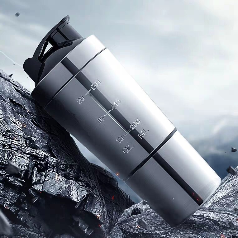 Bouteille de Shaker de Sport en poudre de protéine de lactosérum amovible de 26Oz pour bouteilles d&#39;eau, tasse en acier inoxydable mélangeur sous vide, articles de boissons d&#39;extérieur
