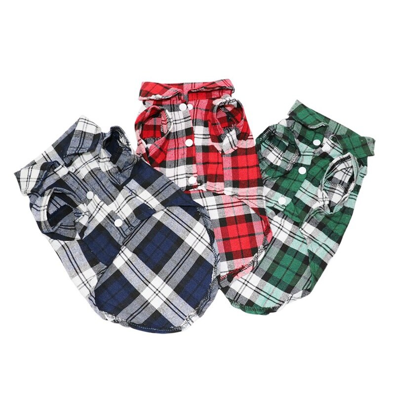 Dog Clothes For Pomeranians Plaid Shirt Pomeranian Dog Clothes Sphynx Clothes Spring Summer Stripe T-Shirts Clothing Dog Vest