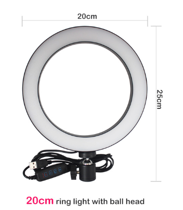 26CM LED Ring Light Photography Kit Photo Studio Camera Light Makeup Video live Selfie Fill Lamp with Phone Clip Holder Tripod