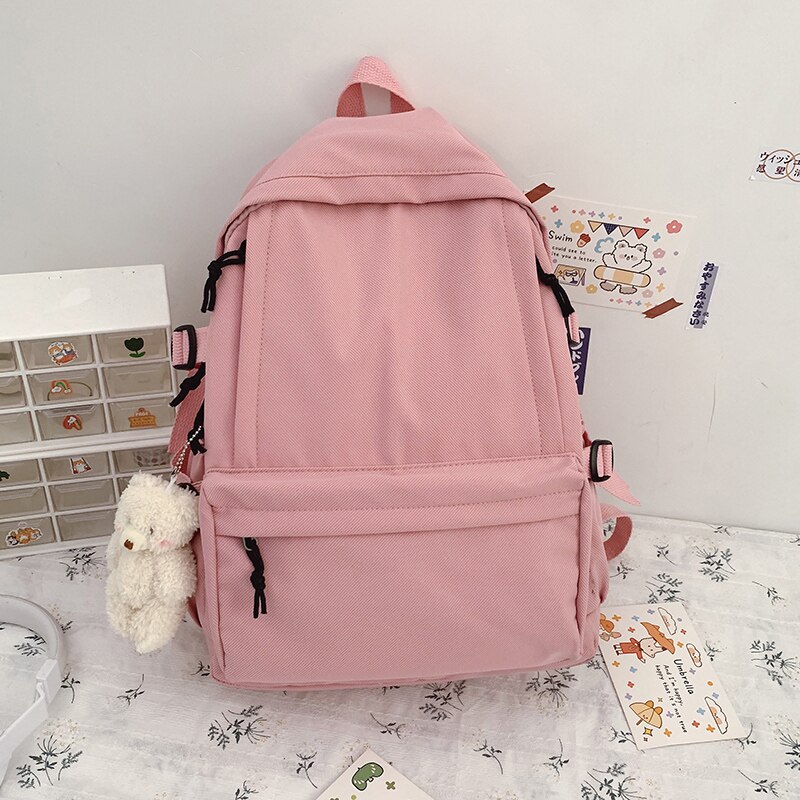 HOCODO Hochschule Schüler Damen Nette Rucksack Laptop Rucksack Freizeit Nylon Bagpack Schule Taschen Neue Reisetasche Für Teenager: Rosa