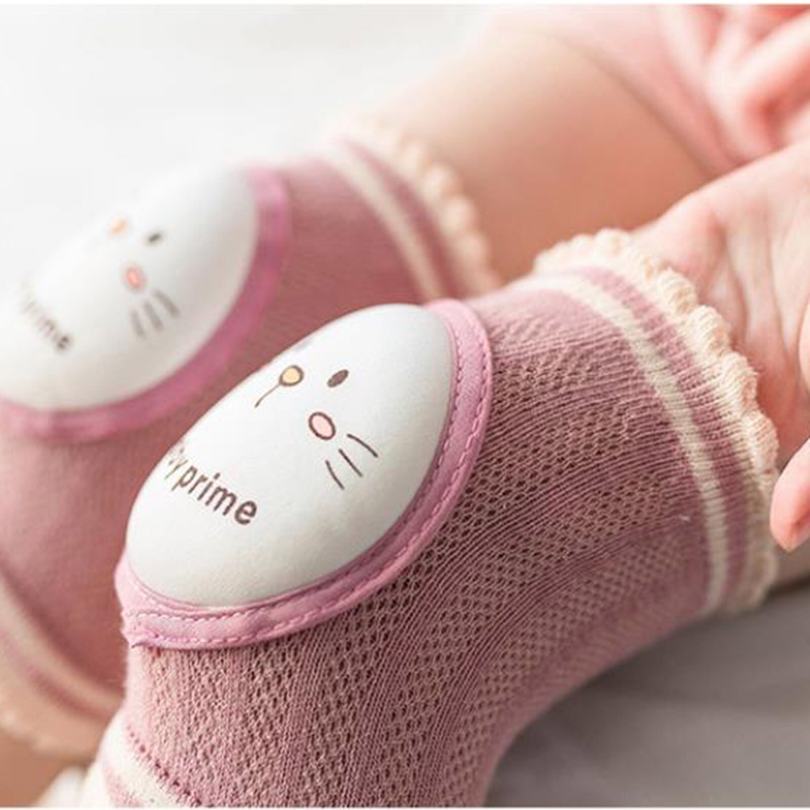 Rodilleras de punto anticaída con estampado de dibujos animados para bebés, Protector de seguridad para bebés, calentador de piernas, 2 pares