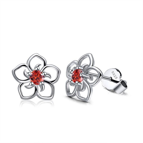 925 silber Nadel Luxus Bauhinia Kristall Blume Ohrringe frauen Braut Hochzeit murmeln Schild Jahrestag Schmuck: B