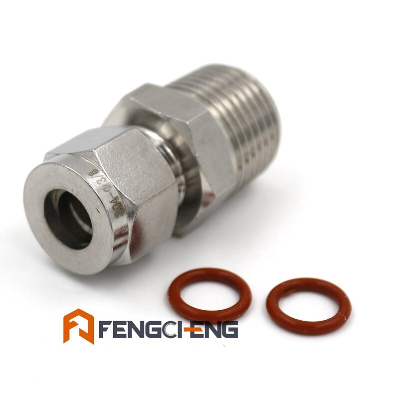 1/4" Compression x 1/4" Male NPT Bored Through SUS304 Tube Compression Fitting and Retail, Brewer Hardware