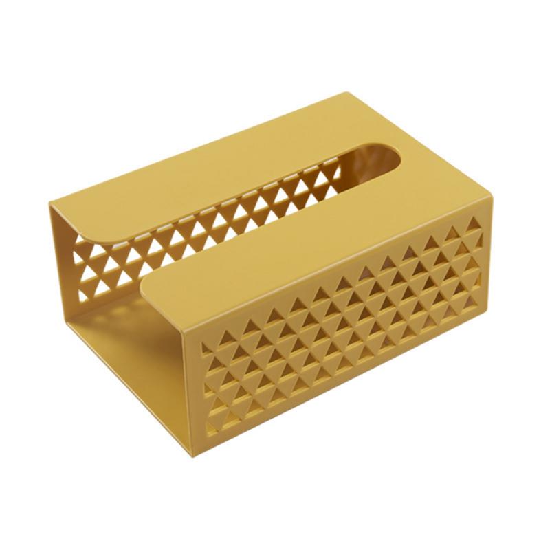 Wandmontage Zelfklevende Tissue Box Servet Houder Plastic Vuilniszak Dispenser Opbergmanden Kicthen Auto Opknoping Organisator: yellow