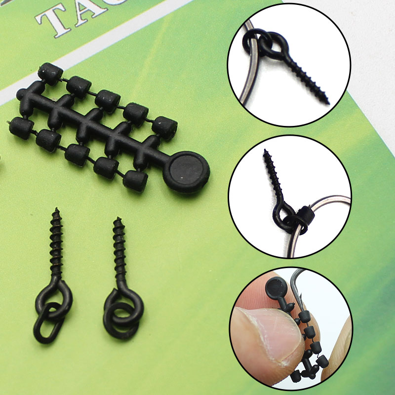 50PCS Hook Stops Beads Carp Fishing Accessories Stoper 20PCS Boilies Bait Screw Hair Chod Ronnie Rig Pop UP Boilies Stop