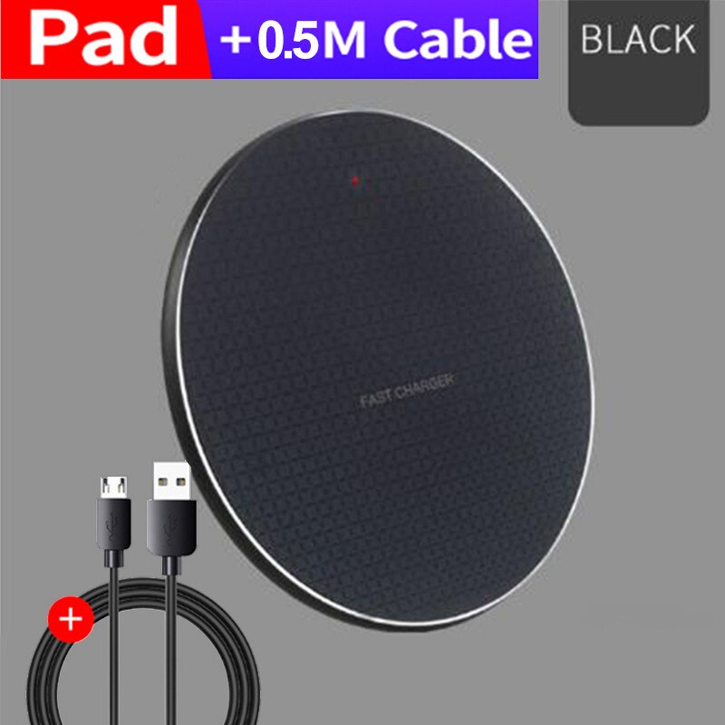 10W Drahtlose Ladegerät für iPhone 11 Xs Max X XR 8 Plus 10W Schnelle Ladung Pad für Ulefone doogee Samsung Hinweis 9 Hinweis 8 S10 Plus: Schwarz