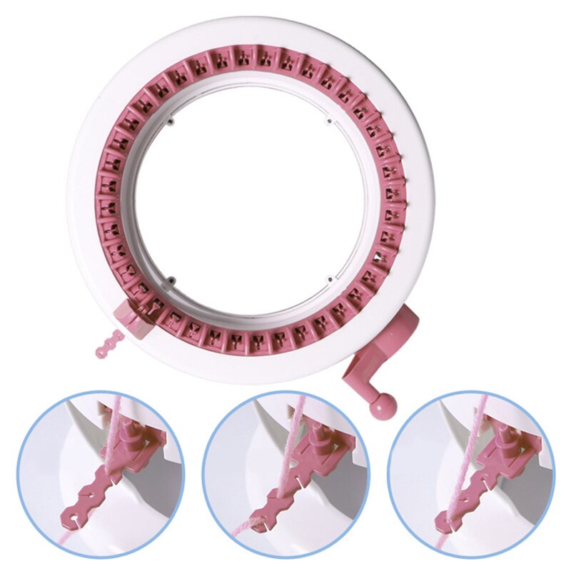 Máquina de tejer lana hecha a mano para adultos y niños, telar de cilindro de lana tejido a mano, bufanda, suéter, sombrero, calcetines, artefacto perezoso, 40 agujas