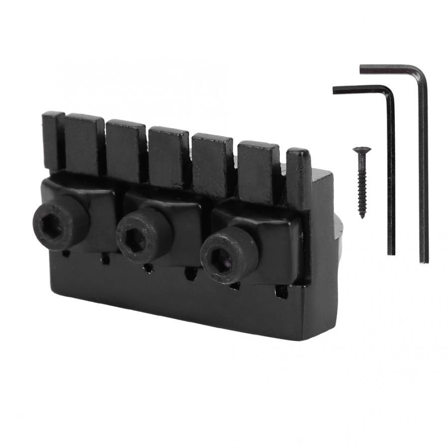 Zinc Alloy Locking Nut For Headless Electric Guitar Black Locking Nut With Wrench Screw Set Electric Instrument Accessories