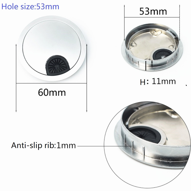 5PCS/LOT Computer Grommet Table Cable Outlet Furniture Hardware Zinc Alloy Desk Wire Hole Cover