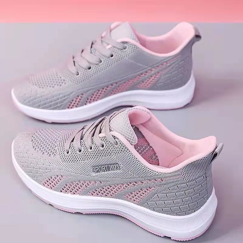 Scarpe da corsa Scarpe da ginnastica traspiranti da donna Scarpe estive con cuscino d'aria in rete leggera Scarpe sportive da donna Scarpe da allenamento stringate per esterni