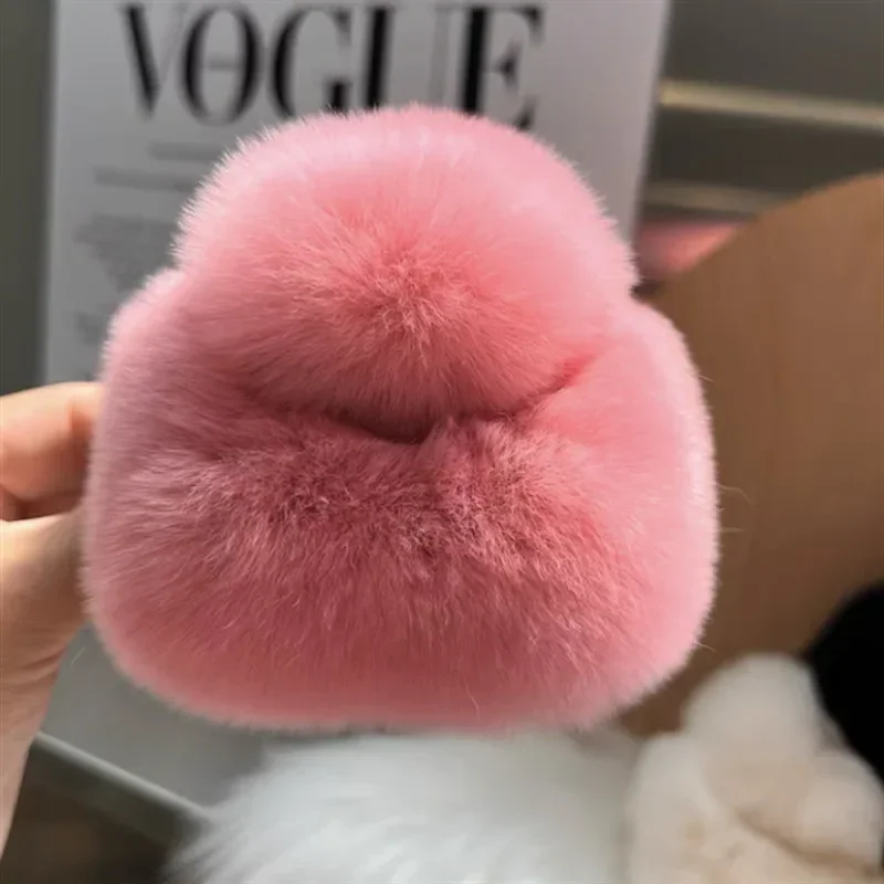 DuoShang automne et hiver loutre fourrure de lapin griffe de cheveux grand carré en peluche pinces à cheveux doux crabe pinces à cheveux femmes accessoires de cheveux: Violet