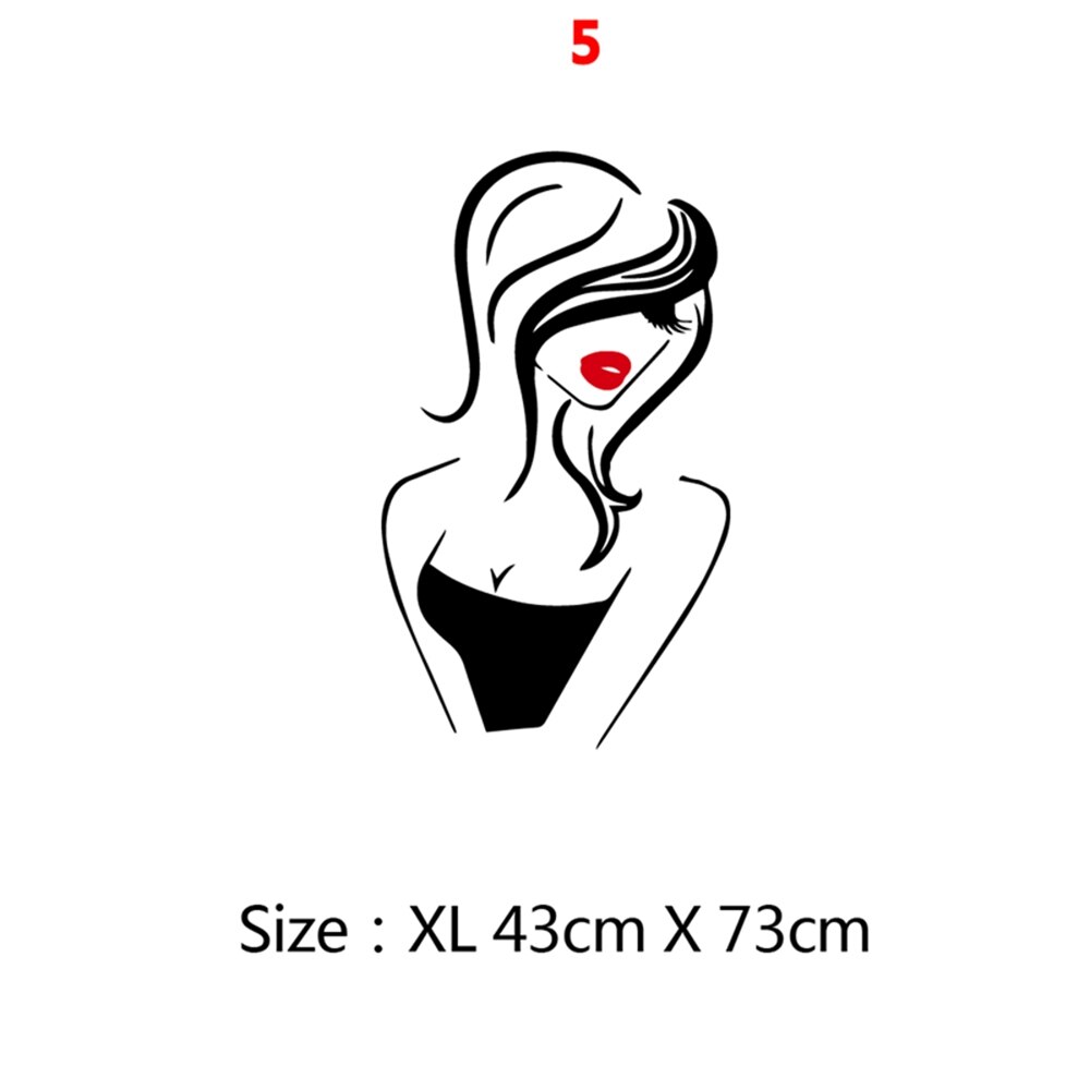Skønhedssalon vægklistermærke smuk dame frisør til dame & #39 ;s røde læber vinyl makeup klistermærke hår frisør frisør mærkat: 5