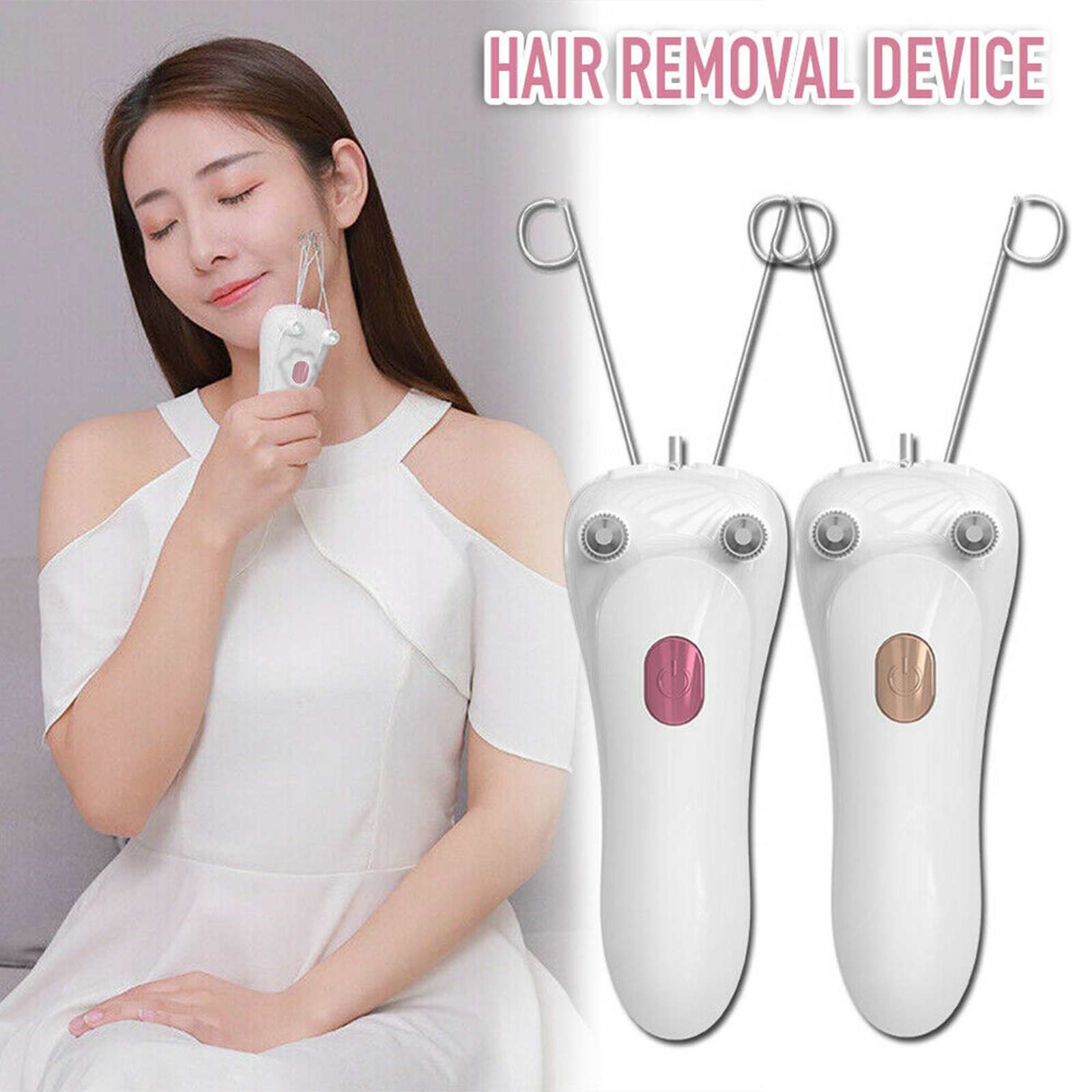 USB Electrolysis Eyebrow Face Body Threader Hair Shaver Electric Threading Charging Cordless Touch Switch Beauty Instrument
