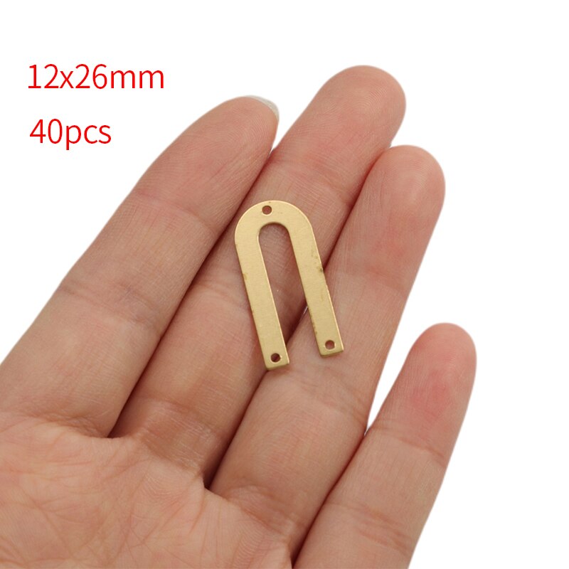 1 paczka surowego mosiądzu U kształt złącze Charms geometria Penadant kolczyk Charms dla DIY ocena biżuteria akcesoria do rękodzieła rzemiosło: style13