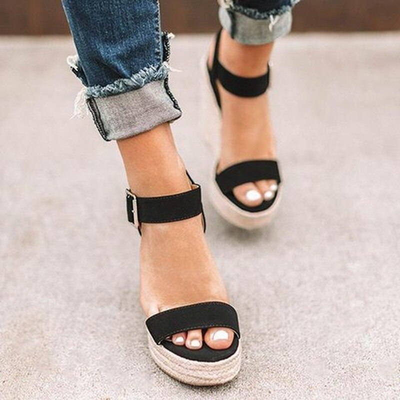 Zapatos Mujer Ladies Shoes Woman Chaussure Gladiator Women Wedge Summer Sandals Pumps Cross-tied High Heels Platform