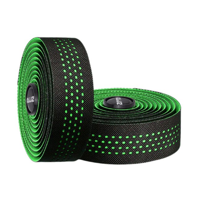 ZTTO-Cinta adhesiva antivibración, de , para Barra de bicicleta de carretera, EVA PU, con revestimiento colorido y 2 tapones: GREEN
