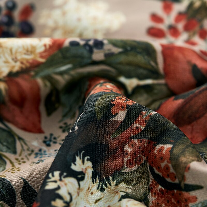Artka forår kvinder kjole vintage blomster print firkantet hals kjole flæsede langærmede kvindelige kjoler  la10096q