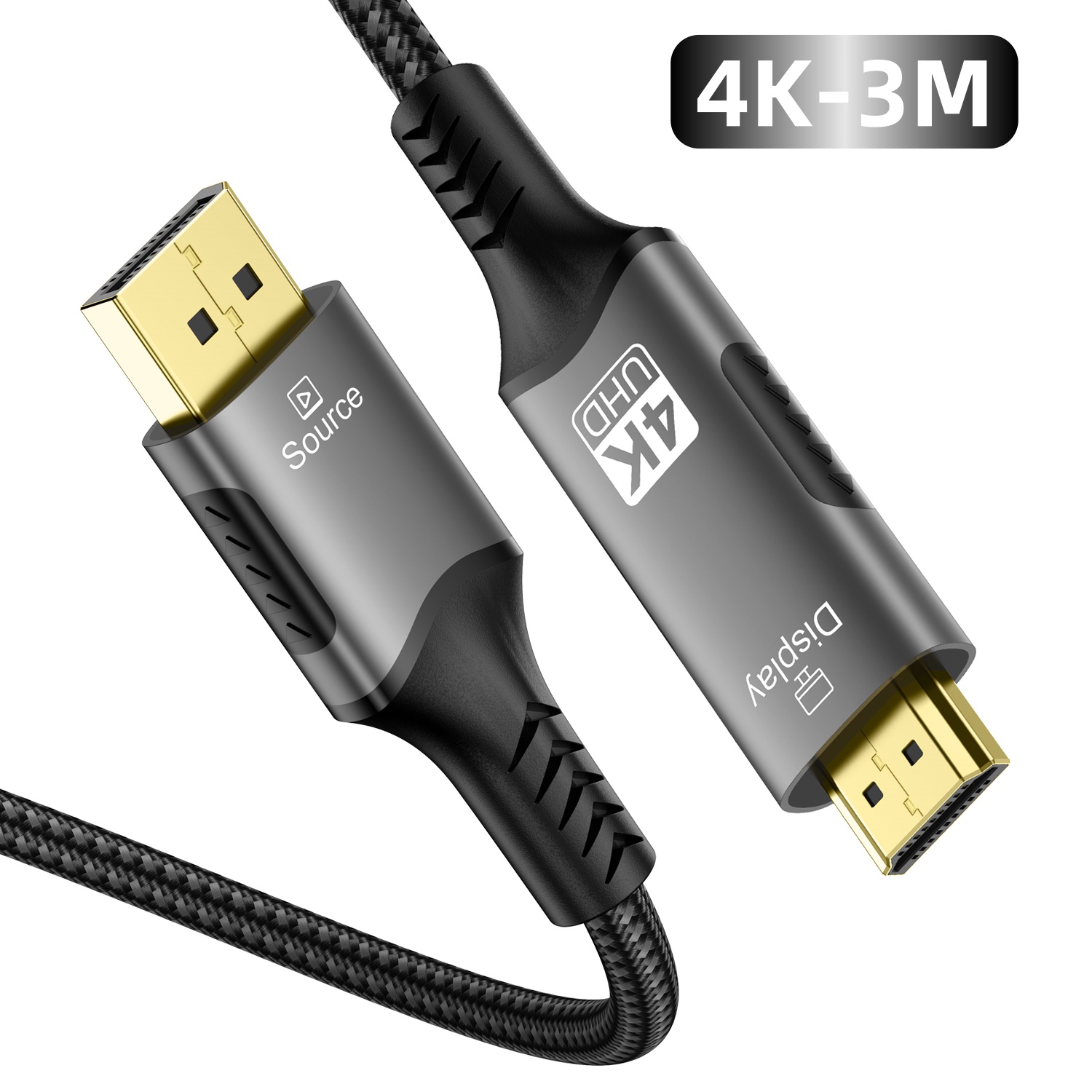 DisplayPort 1.4 to HDMI 2.1 Braided Cord 8K Cable Video Adapter [8K@60Hz,4K@120Hz] Directional DP Source to HDMI Display: green