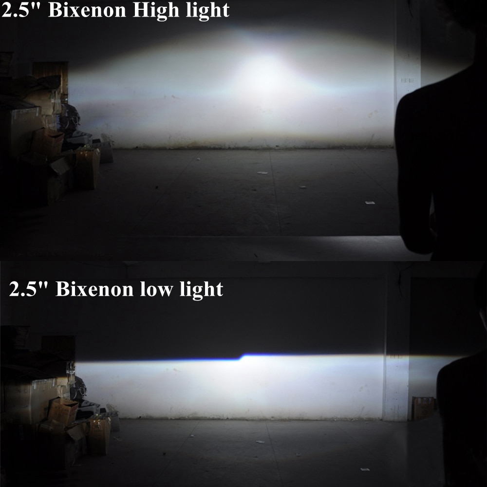 2.5 tommer bi xenon projektor linse med drl ledede engel øjne afdækninger bilmonteringssæt til  h1 h4 h7 xenon bilmodel
