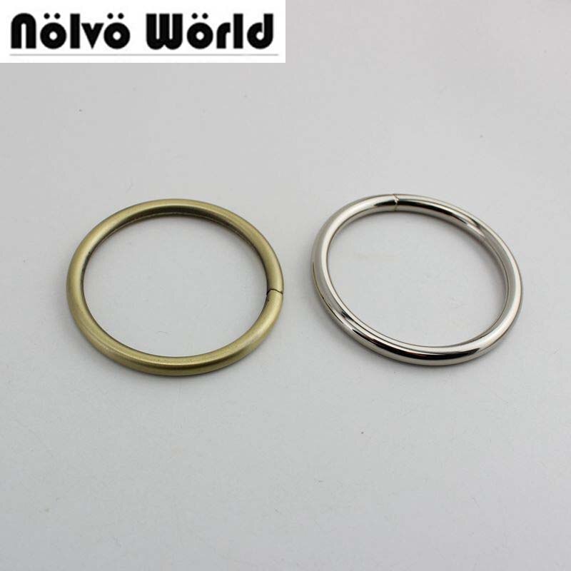 50 stk 25mm 38mm 50 mm 5.0 linje børste antik messing farve ikke-svejsede runde ringe, legeret metal o-ring til tasker stropper bælter forbinder