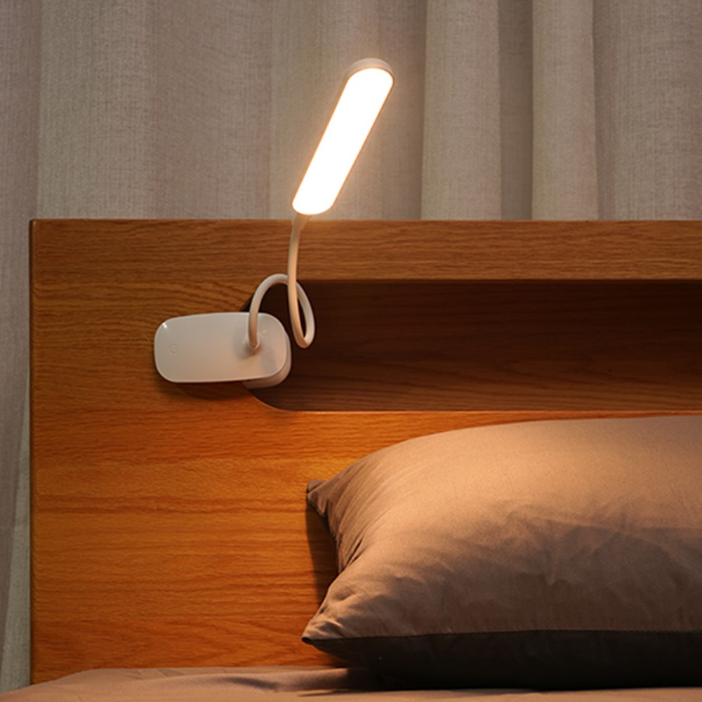 1 pcled clip-on bureaulamp, drie kleurtemperaturen, instelbare helderheid, geschikt voor studentenkamers, kantoren en nachtkastjes.