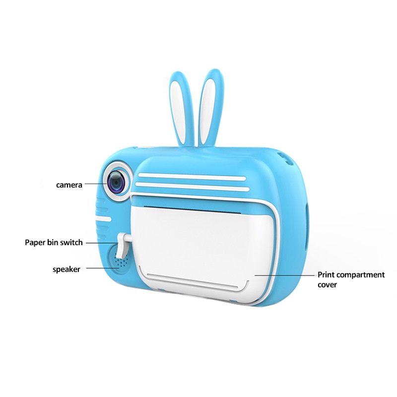 Instant Print Camera Children Mini Camera 1080P Photo Video Digital Camera For Kids Christmas Birthday For Child