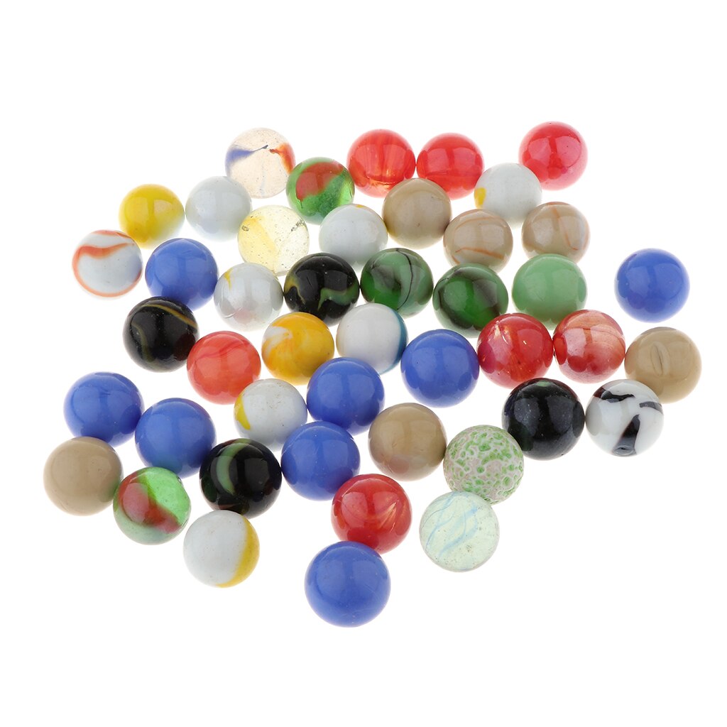 Juego de bolas de mármol de cristal para decoración de tanques de peces, juguetes de damas chinas divertidos, 16mm, 45 Uds.