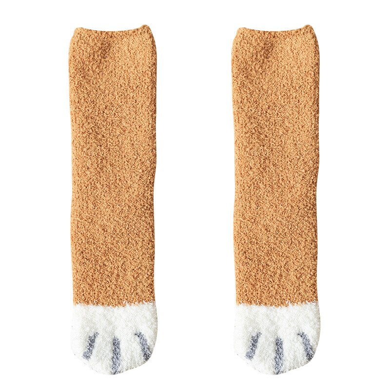 Winter Women's Cat Claw Socks Girl's Winter Thick And Warm Socks Happy And Funny Famle Socks Korean Style Socks: C1