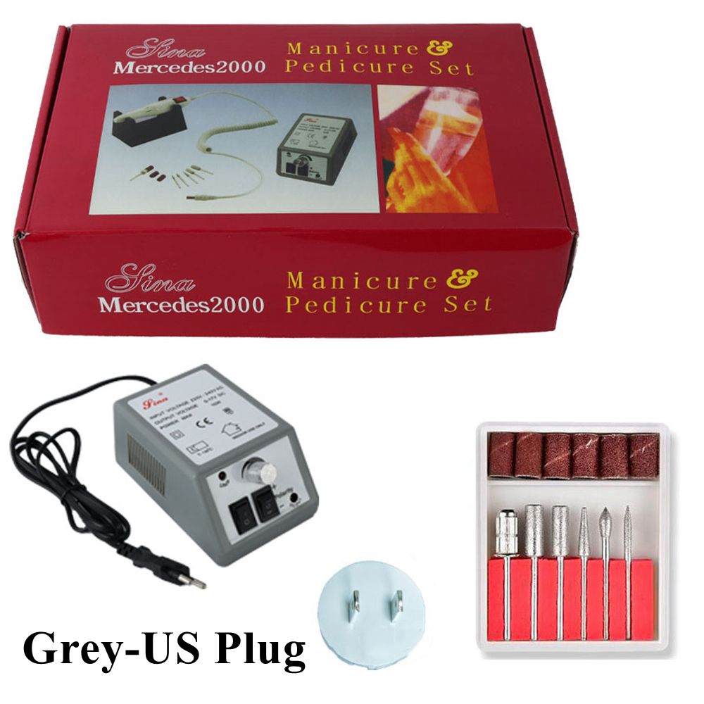Máquina pulidora de uñas, aparato eléctrico para quitacutículas, pedicura, Mercedes 2000: grey-US Plug-