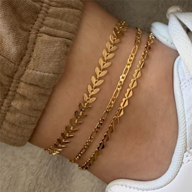 Bracelets de cheville pour femmes, accessoire de pied, sandales de plage, pieds nus, sur la jambe, pour femmes: 199ENS1032