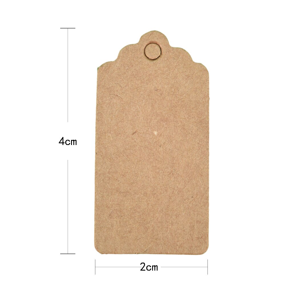 100 stk kraft prismærker til tøj hænge gør-det-selv julebryllupsfest indretning rektangel papir etiket 4 x 2cm