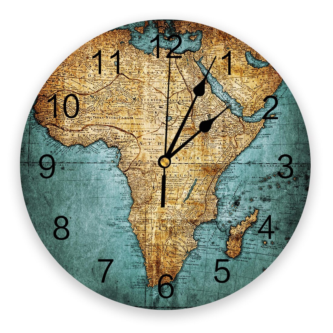 Karte Irland Jahrgang Stil Dublin Atlas Wanduhr Wohnzimmer Schlafzimmer Zauberstab Uhr Stumm Karikatur Wanduhr Hause Dekoration: LEX09853CKAZ1