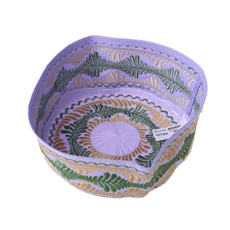 Sombrero de chico musulmán islámico, gorro redondo bordado para niño, gorro de oración de Arabia Saudita