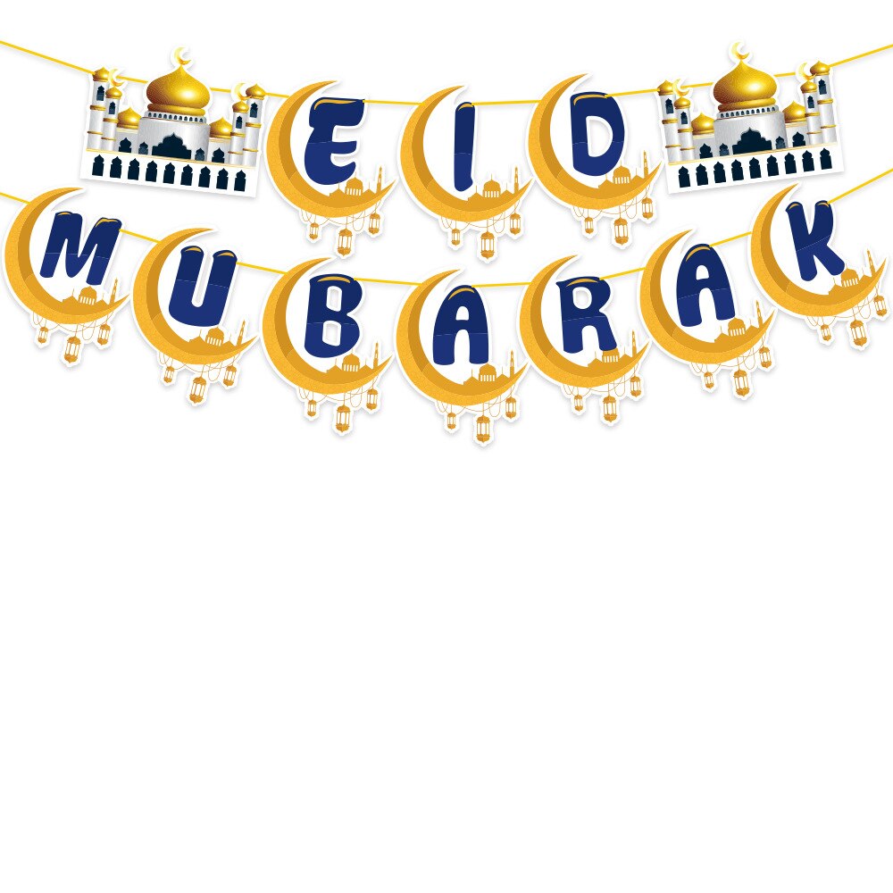 Blue Eid Banner Happy Eid Mubarak Islamic Muslim Party Decor Ramadan Kareem Eid AL Adha Decor For Home: Light Green