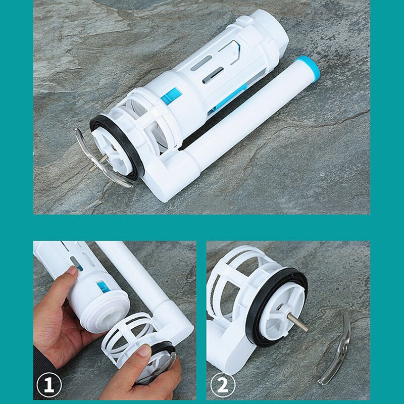 One Piece Toilet Drain Valve Old-fashioned Toilet Filling Valve Round Double Push Button Water Tank Fittings Sets,JO21088