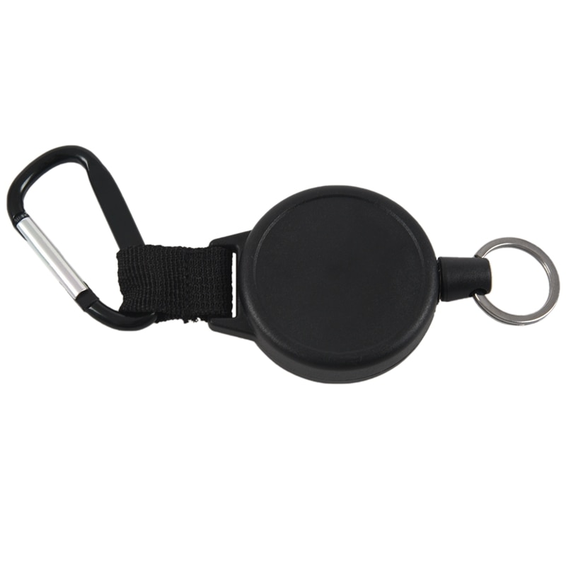 -Heavy Duty Retractable Key Chain & Badge Reel Holder Carabiner Clip - Swivel-Back Extractable - Great for Swipe ID Cards or: Default Title