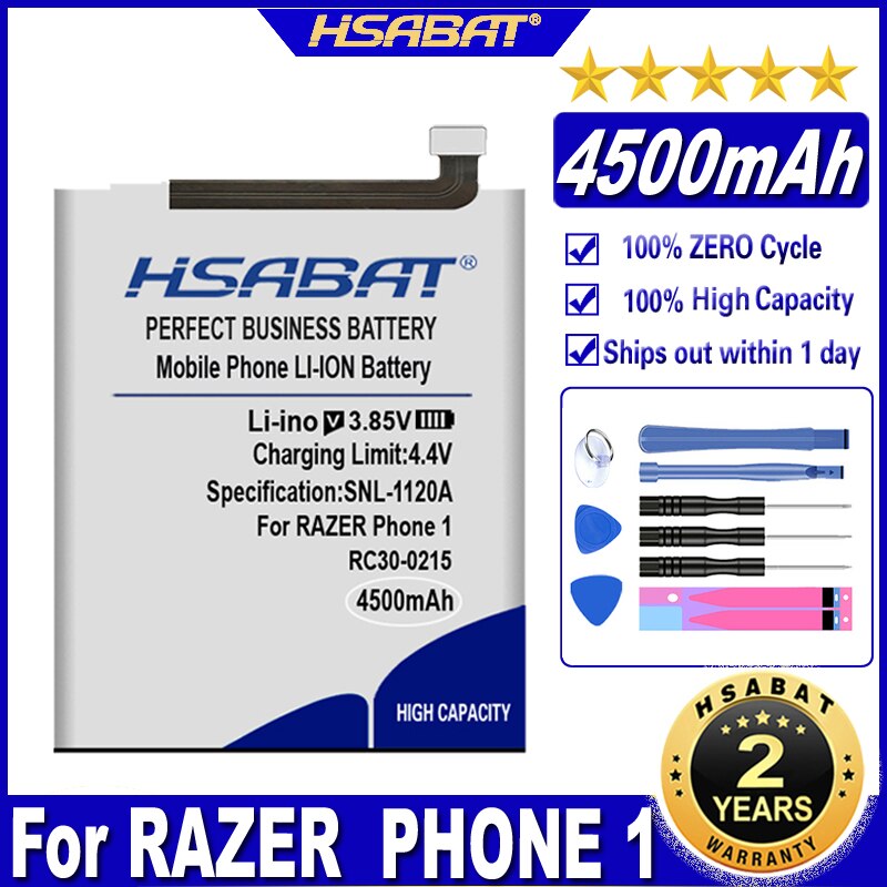 HSABAT – batterie pour RAZER phone 1 / phone 2, RC30-0215 RC30-0259 ~ 4500 mAh, 5400