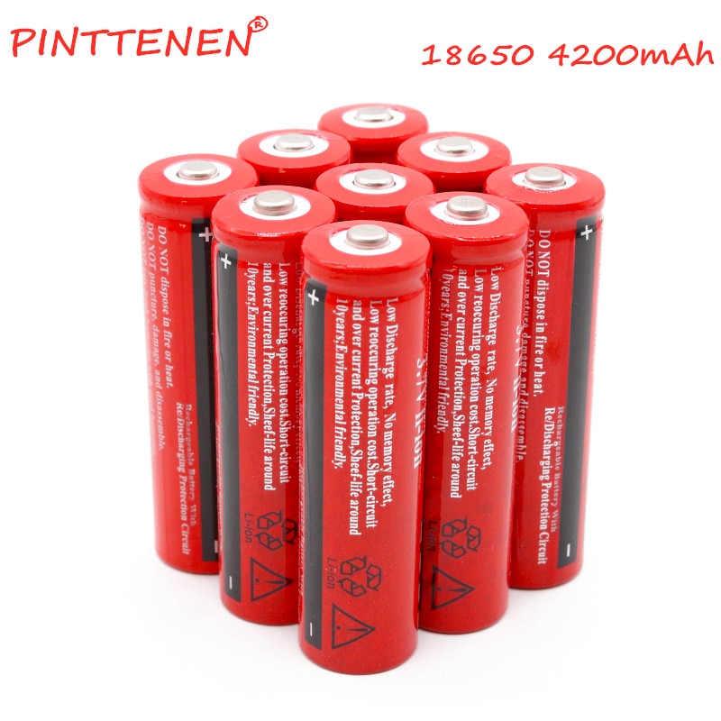 18650 3.7V 4200 Mah Li-Ion Batterij Oplaadbare Lithium Ion Batterijen Voor Zaklamp Koplamp Elektronische Speelgoed
