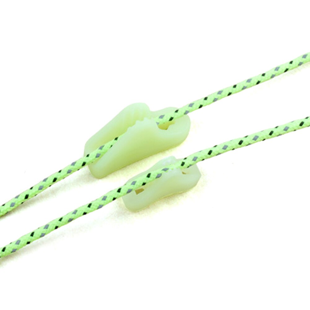 10pcs Reminder Luminous Rope Triangle Plastic Anti-Tip Practical Alert Camping Outdoor Tent Buckle Adjustable Mlutifunctional