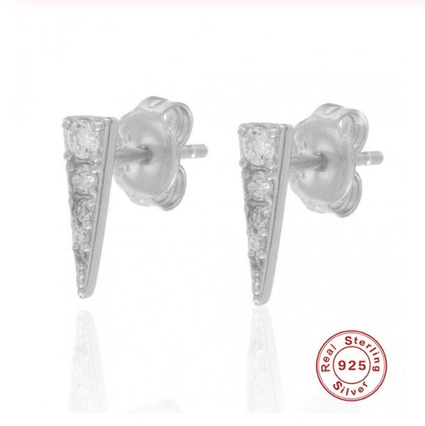 Pendientes de tuerca de Plata de Ley 925, pendientes de tuerca con borla para mujer, de boda, Plata de ley, joyería fina A30: 10